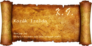 Kozák Izolda névjegykártya